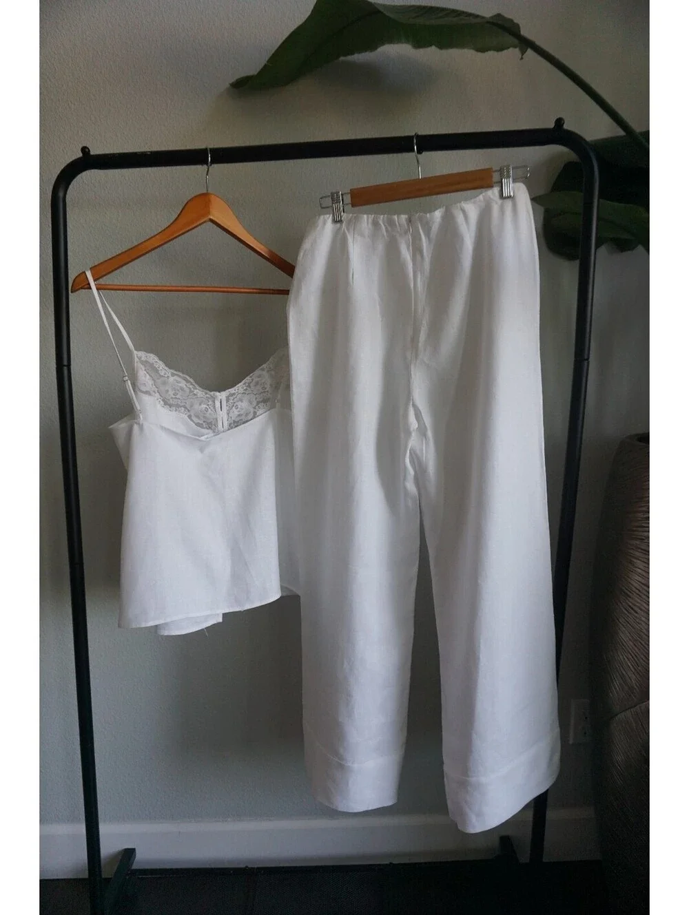 Reformation Tess White 100% Linen Two Piece Set Top Pants Size 8 NWT